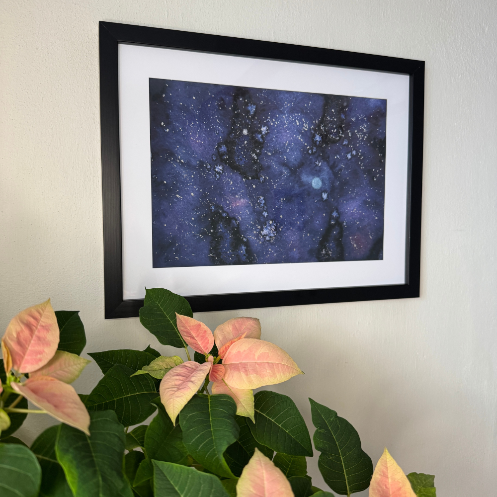 Kunstdruck Blauer Stern