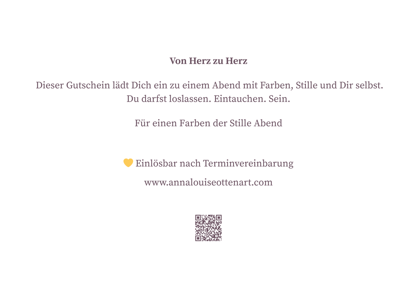 Gutschein - Farben der Stille Abend